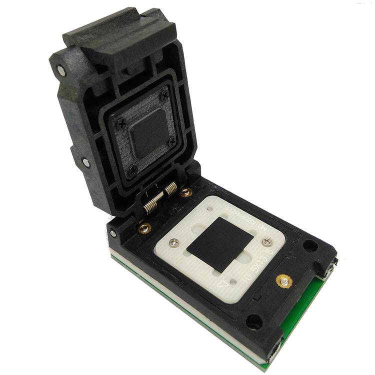 BGA63-0.8翻盖探针转48测试座 工厂直销的烧录与测试解决方案